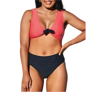 NWT Cupshe Alora Knotted Front Bikini 0X